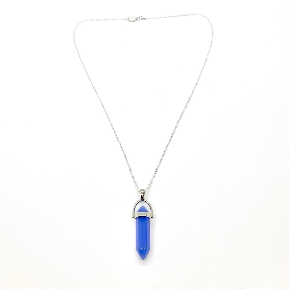 Blue Violet Hexagonal Pendant Necklace - Picture 1 of 3